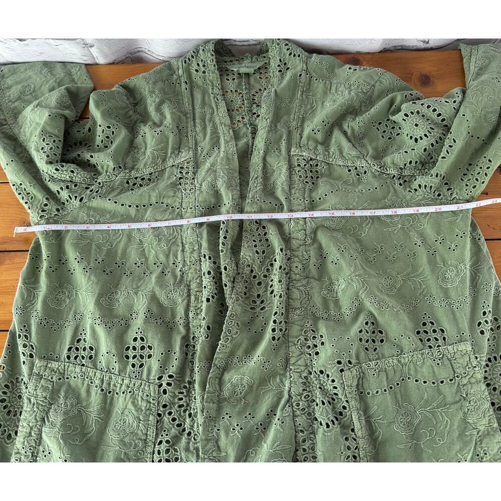 Preowned Sundance Moonlight Eyelet Jacket Boho Cardigan Open Front Sz XL Cotton - Picture 6 of 12